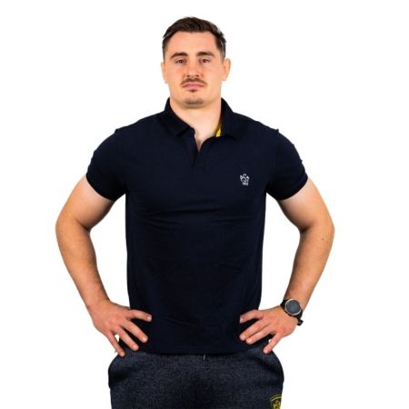 ASM Clermont Rugby Performance Short-Sleeve Polo Navy Blue

