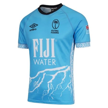 Fiji children's rugby jersey away navy blue white motifs Umbro front view