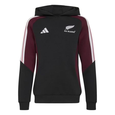 All Blacks child hoodie black maroon Adidas front view