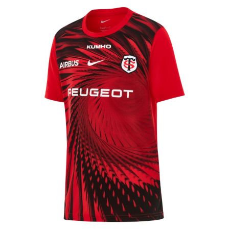 Stade Toulousain Nike red black children's rugby warm-up jersey front