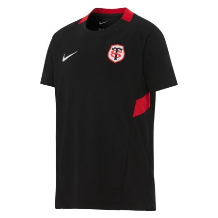 Children's training t-shirt black red Stade Toulousain Nike front view embroidered badge