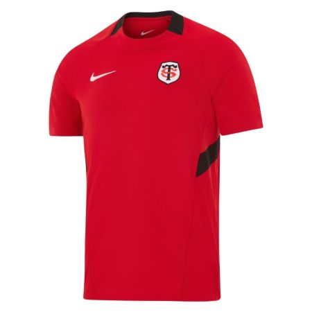 Stade Toulousain Nike training t-shirt red with black panel detail crest