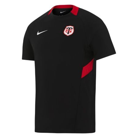 Stade Toulousain Nike training t-shirt black red side panel embroidery