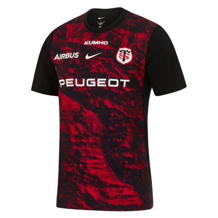 Nike Stade Toulousain warm-up top black red front view