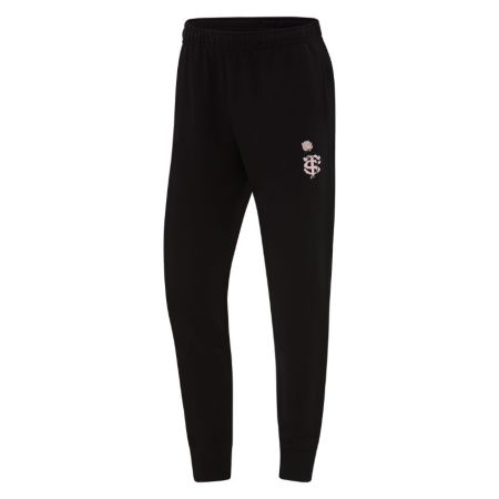 Black Stade Toulousain Nike Pink 2026 trousers with embroidered floral pattern