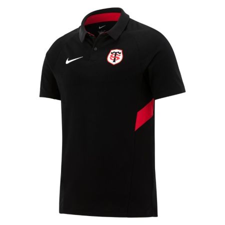 Stade Toulousain Nike black training polo red panels men