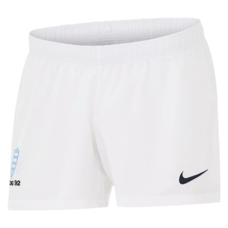 Racing 92 home rugby short Nike sky blue logo detail