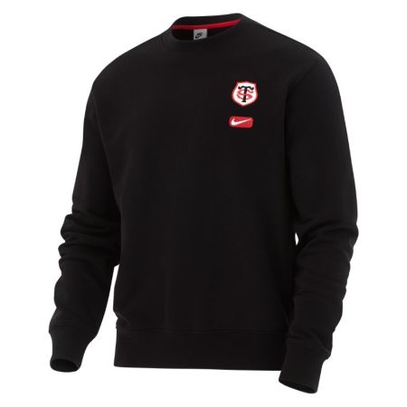 Stade Toulousain Nike crew sweatshirt black red embroidered badge men