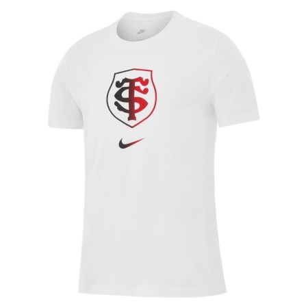 White Evergreen Stade Toulousain Nike t-shirt with black red badge