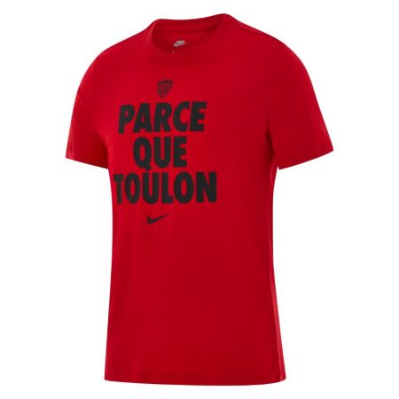 Red RC Toulon Nike t-shirt Because Toulon slogan front