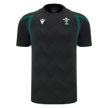 Wales rugby training shirt black Macron 2026-2027