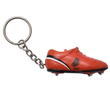 Miniature rugby boot keychain with official 2027 World Cup logo