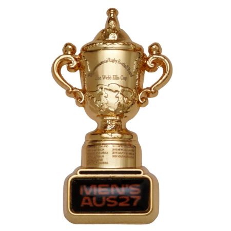 Webb Ellis trophy pin metal Rugby World Cup 2027