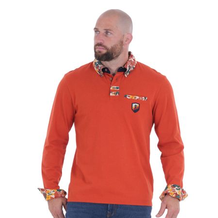 Rust long-sleeved polo Autumn Rugby Tour - Ruckfield