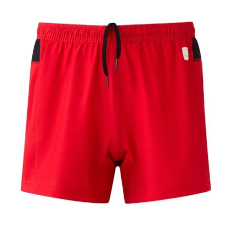 LOU Lyon 2026/2027 Macron red away children's rugby short front view