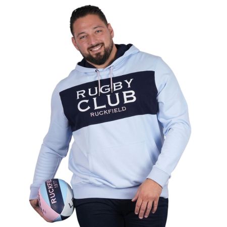 Sweat à capuche Rugby Le club bleu clair - Ruckfield