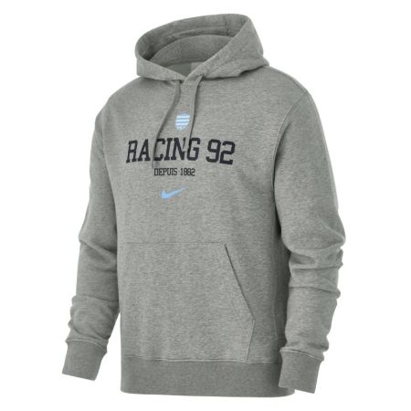 Racing 92 Nike grey marl hoodie front view