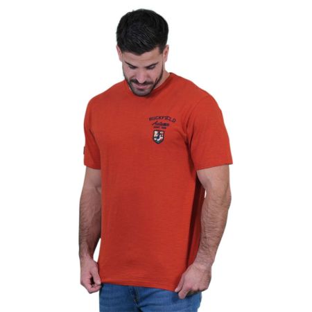 Short Sleeve Rugby T-Shirt Autumn Tour Rust - Ruckfield
