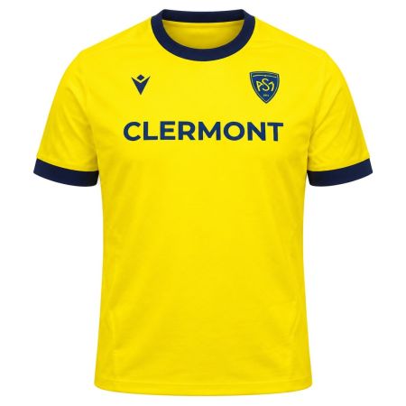 ASM Clermont yellow cotton rugby t-shirt travel Macron 2026-2027