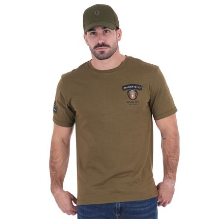 Army Rugby Organic Cotton T-shirt Khaki - Ruckfield
