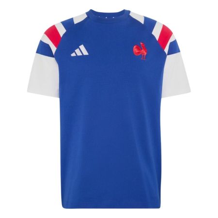 France FFR adidas men's navy blue rugby travel t-shirt