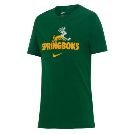 Nike Springboks green children's t-shirt front view with screen print graphic