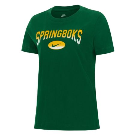 Women's Nike Springboks Gorge Green cotton t-shirt front view
