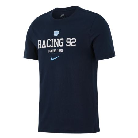 Racing 92 Nike navy blue t-shirt sky white design front view