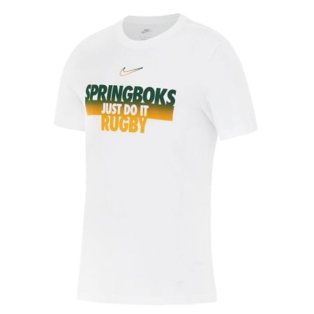 Nike white Springboks Just Do It t-shirt with green gradient print front view
