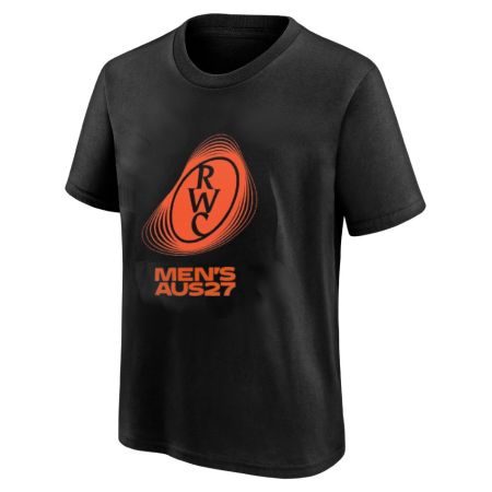 Official Kids Rugby T-shirt World Cup 2027 Black - RWC 2027