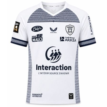 RC Vannes away rugby jersey 2026 Castore white navy blue