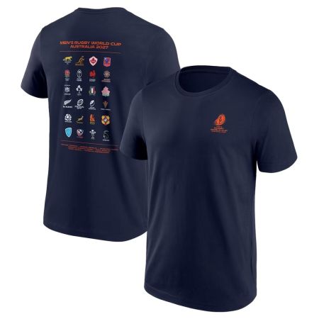 Navy blue cotton t-shirt Unions collection RWC 2027 short sleeves