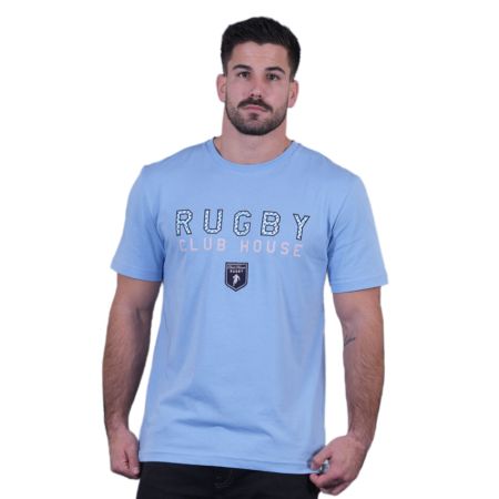 Short Sleeve Rugby T-Shirt Members Club House Sky Blue - Ruckfield
