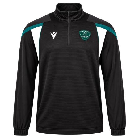 Section Paloise black 1/4 zip rugby jacket Macron 26/27 front view