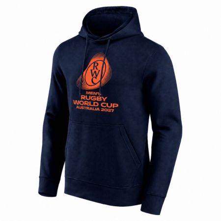 Navy blue hoodie sweatshirt embroidered logo Rugby World Cup 2027