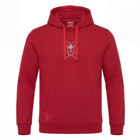Wales Rugby Hoodie Cotton Red Macron