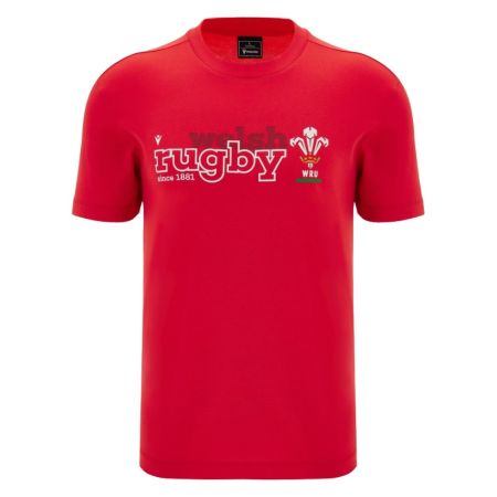 Wales Rugby Supporter T-Shirt Red Macron 2026-2027