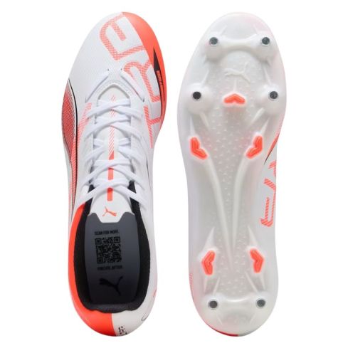 Rugby Shoes Ultra 5 Play MxSG Hybrid Cleats White/Red Terrain - Puma