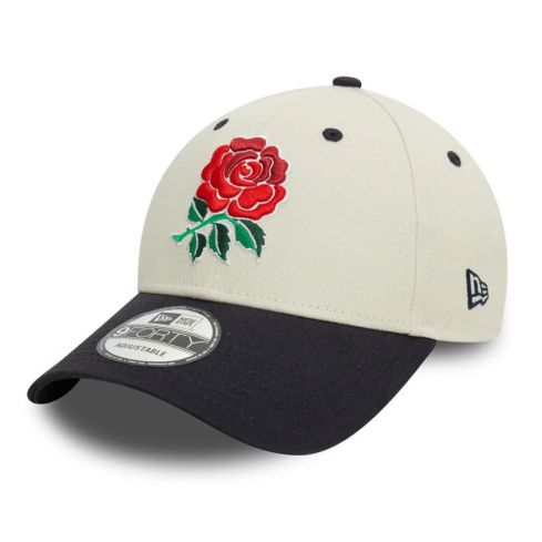 England Rugby Cap Contrast Visor 9Forty Adjustable Beige/Black – New Era