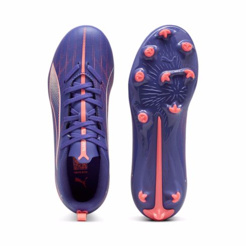 Ultra 5 Play FG/AG Kids Rugby Shoes Moulded Cleats for Firm Ground Violet - Puma