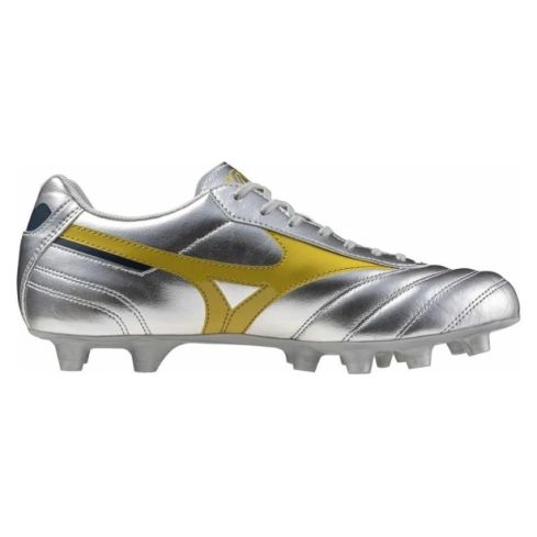 Rugby Boots Morelia II Club MD Firm Ground Studs Silver/Gold - Mizuno