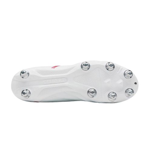 SideSTEP X20 POWER 8S Rugby Boots with Screw-in Studs White/Red - GILBERT