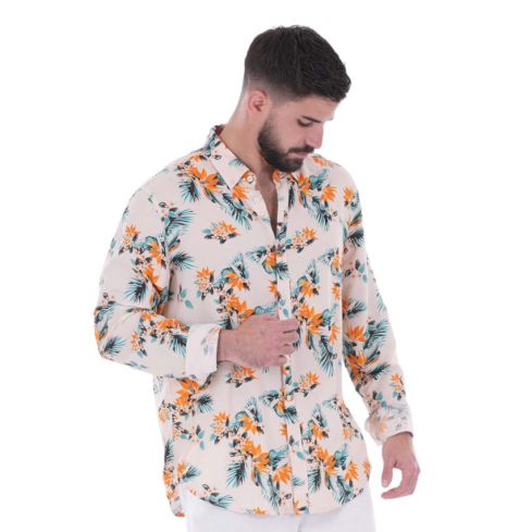 Rugby Long Sleeve Shirt Palm Beach Off-White - Ruckfield