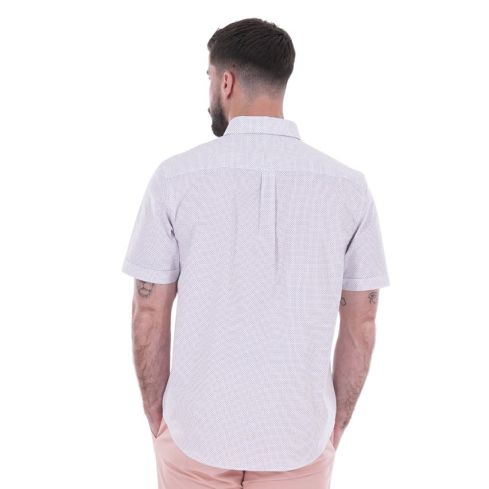 White Short-Sleeve Shirt with Small Patterns "Ligne City" - Ruckfield