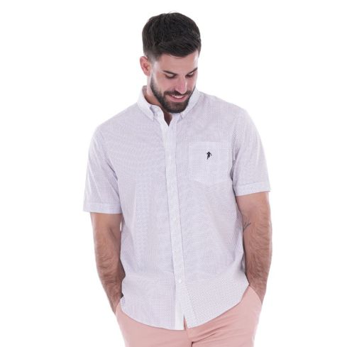 White short-sleeved shirt with small patterns "City Line" - Ruckfield