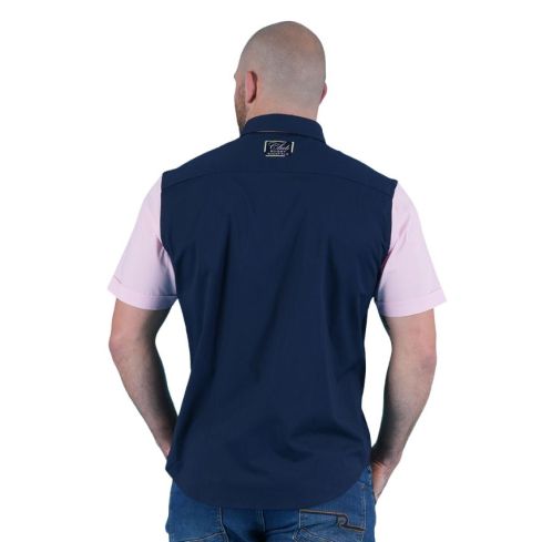 Short Sleeve Rugby Club Shirt Navy Blue and Pink - Ruckfield
