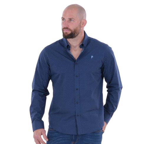 Long-sleeved shirt "Ligne City" navy blue - Ruckfield