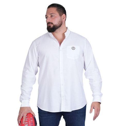 French Rugby Club long sleeve Rugby Shirt White - Ruckfield