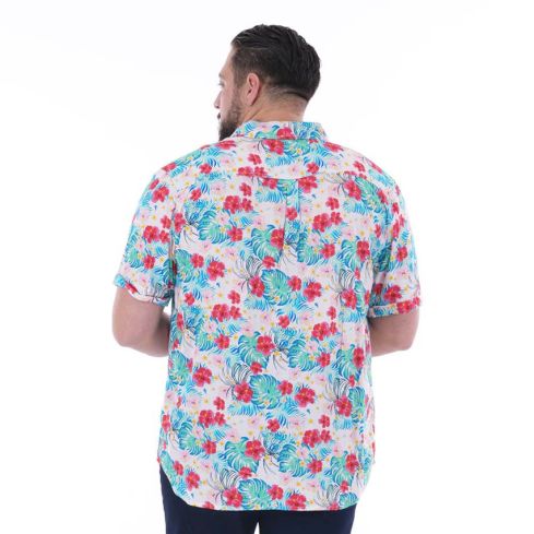 Tropical Rugby Shirt White with Print - Ruckfield
