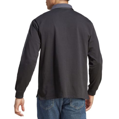 All Blacks Heritage Long Sleeve Rugby Polo  Black - Adidas